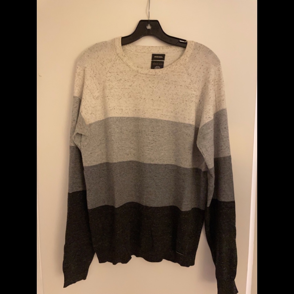 Diesel Multi Strip Crew Neck Knit Sweater